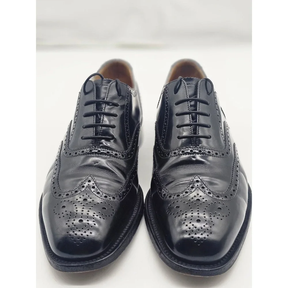 Charles Tyrwhitt Wingtip Brogue Men's Size 9 Black Leather Oxfords Dress Preppy